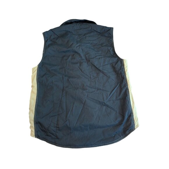 Vtg New Zealand Black & Tan Polyester Zip Vest Mens - Picture 11 of 11